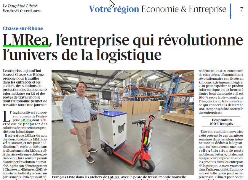 Le Dauphiné - LMRea, l’entreprise qui révolutionne l’univers de la logistique
